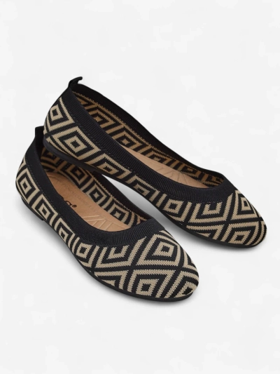 Royalfashion Stoffballerinas für Damen mit geometrischem Print Metrisch