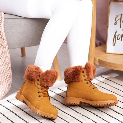 Tim braune Stiefel mit Pelzbesatz - Schuhe