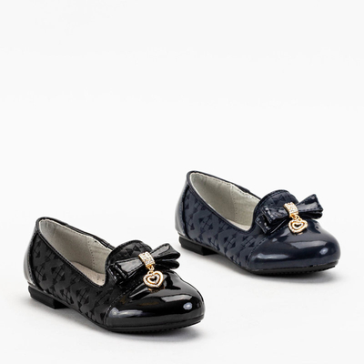 Schwarze Ballerinas für Mädchen mit Stickerei und Schleife Olije - Schuhe