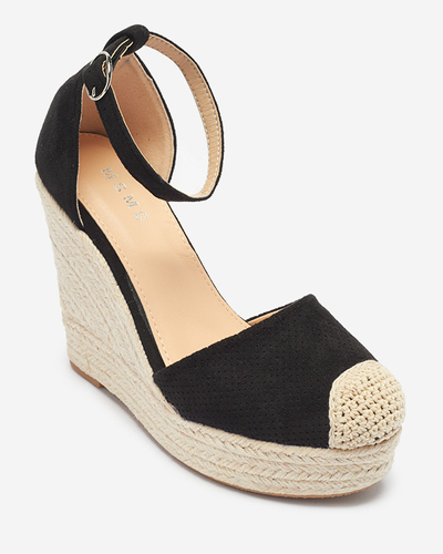 Royalfashion Schwarze Damen Meylasi Plateausandalen