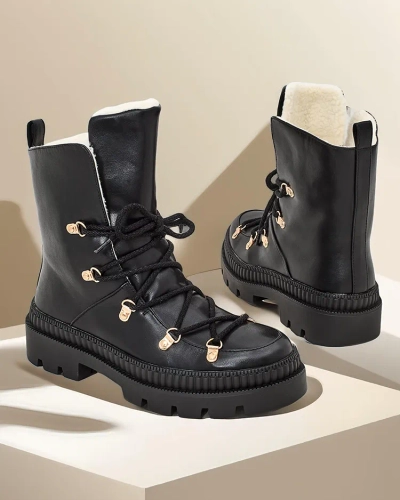 Royalfashion Damen Schnürschneestiefel Lorii