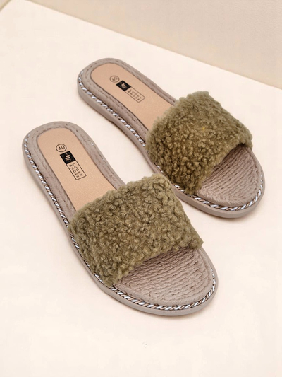Royalfashion Damenpantoletten mit Kunstfell Cozy Step