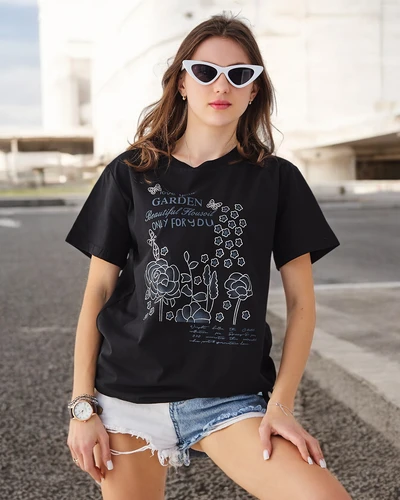 Royalfashion Damen Baumwollbluse mit der Aufschrift