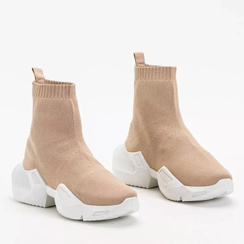 OUTLET Високе бежеве жіноче спортивне взуття Fisa - Взуття