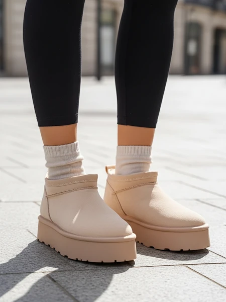 Royalfashion Damen Kurzstiefel a'la Schneestiefel Ozozi