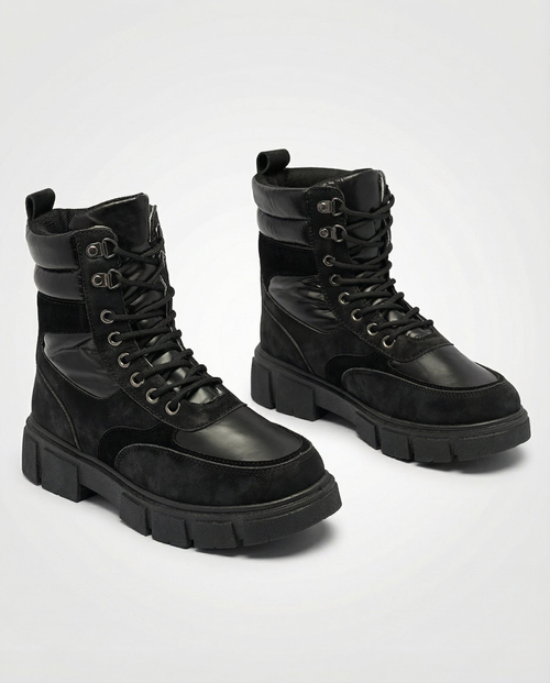 Чорні жіночі утеплені черевики-трапери Kasemi-Footwear