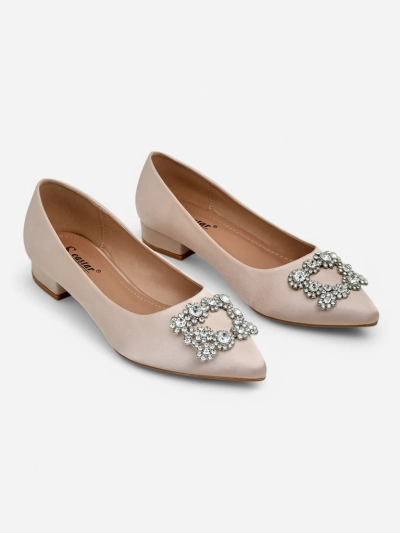 Royalfashion Damen Ballerinas a'la Satin mit dekorativer Schnalle Legant