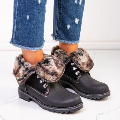 Schwarze Stiefel mit aufrollbarem Schaft Briathos - Footwear