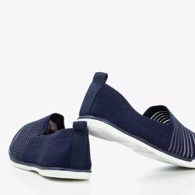 OUTLET Dunkelblaue Slip-On-Sneakers mit Streifen von Yeqa - Footwear