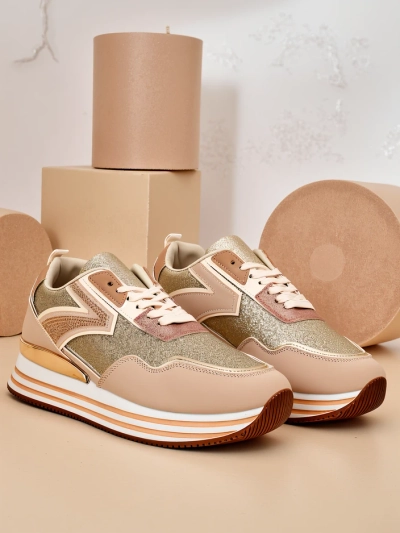 Royalfashion Damen Sneakers mit Glitzer Borovis