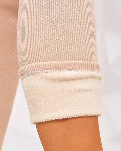 Royalfashion Жіночі ребристі утеплені легінси