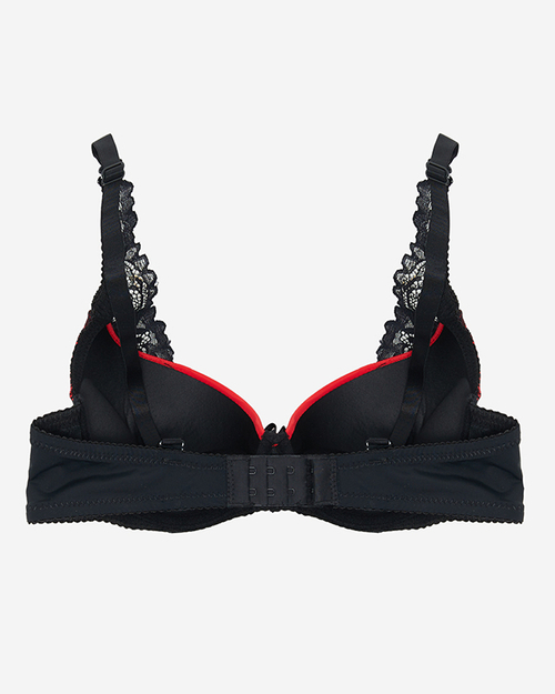 Червоний жіночий бюстгальтер з чорним мереживом - Нижня білизна