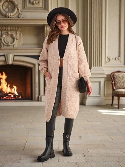 Royalfashion Gestrickter Damen-Poncho-Pullover