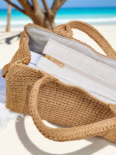 Royalfashion Große Damen-Strohtasche Ariadne Raffia