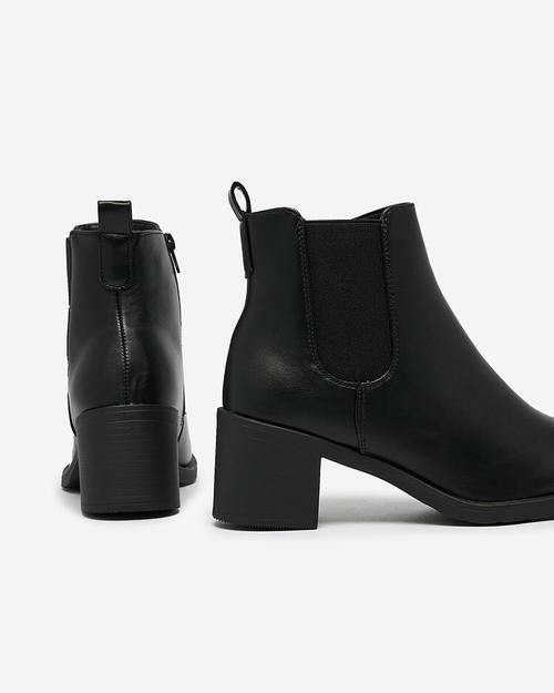 Чоботи Royalfashion Чорні жіночі на стійці Nanhelyna