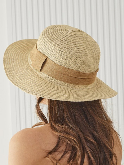 Royalfashion Damen-Strohhut Schleife Whisper