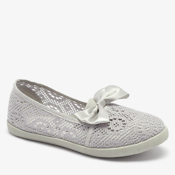Graue Slipper für Mädchen mit Schleife Sweet Life - Footwear