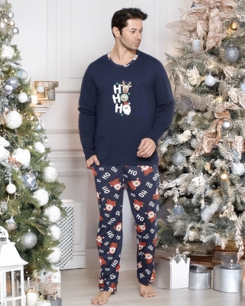 Royalfashion Weihnachts-Herrenpyjamas 2-teilig