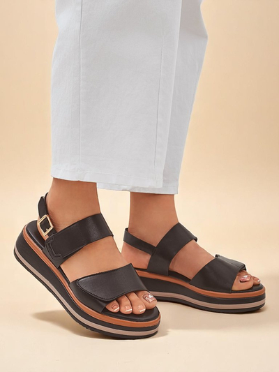 Royalfashion Damensandalen mit dickerer Sohle Tulipp
