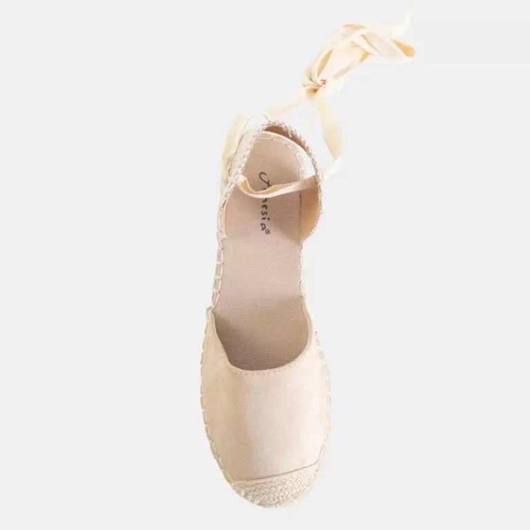 OUTLET Gebundene Damen Espadrilles in beige Edola - Schuhe