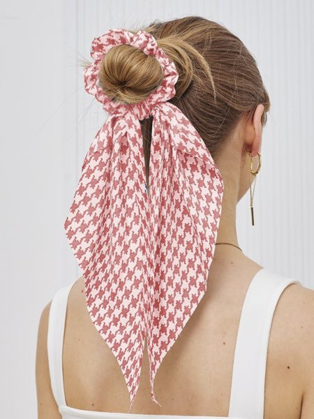 Royalfashion Haargummi mit karierter Schleife Kratella