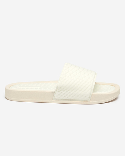 OUTLET Weiße Damenhausschuhe mit Galite-Prägung - Schuhe