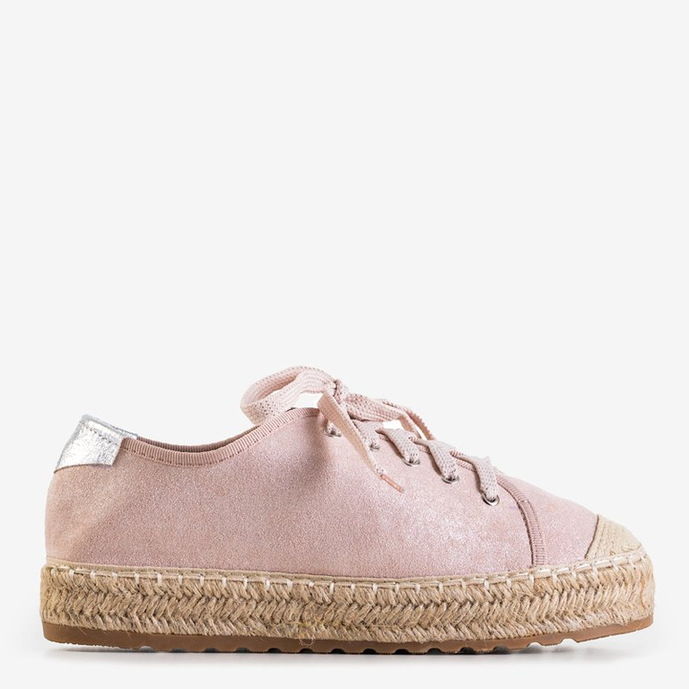 Rosa Damenschuhe a'la espadrilles auf der Woilla-Plattform - Schuhe