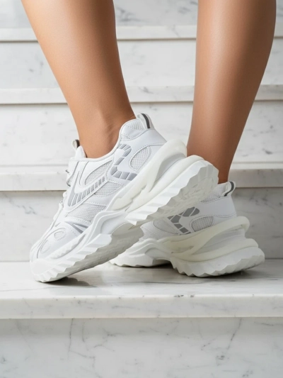 Gloriosa Weiße Damen-Sneakers aus Öko-Leder