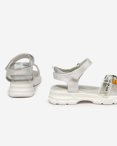 Silber glänzende Sandalen für Mädchen Lorij - Schuhe