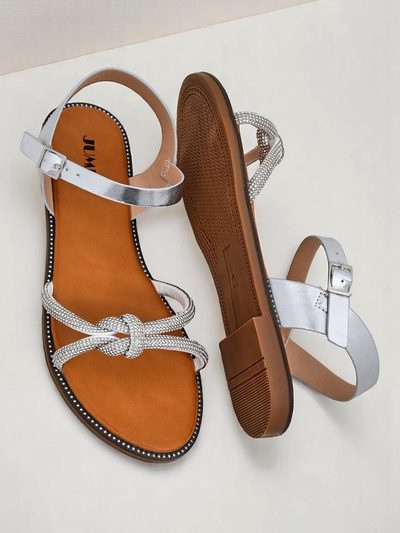 Royalfashion Жіночі сандалі з декоративними цирконіями Bella Shine