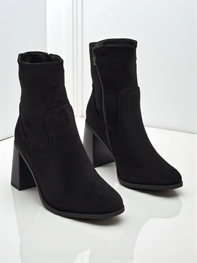 Damen Stiefeletten aus Wildlederimitat mit Blockabsatz Rune Fast
