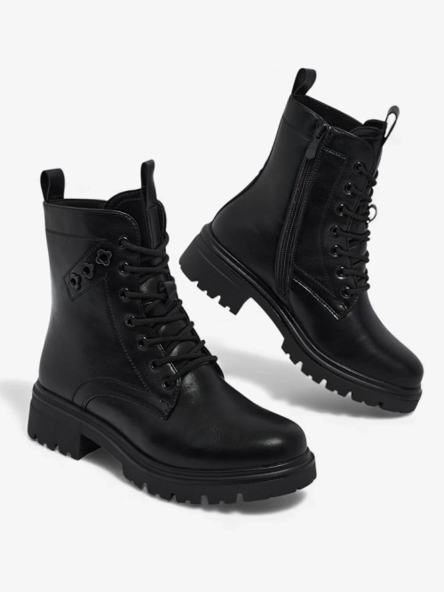 Еко шкіряні шнуровані жіночі ботильйони Nometa