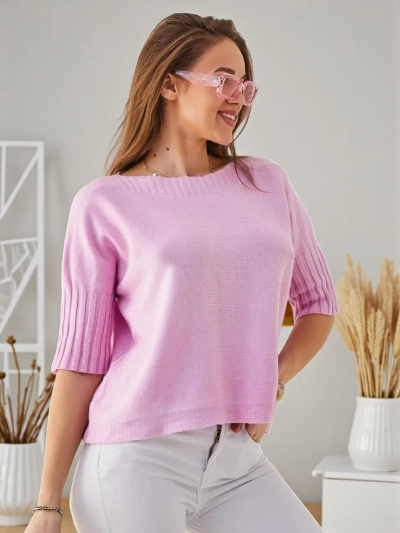 Royalfashion Жіночий в'язаний светр з короткими рукавами