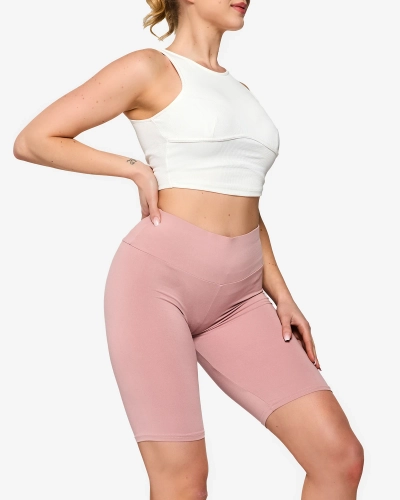 Dunkelrosa Damen-Radlerleggings - Kleidung