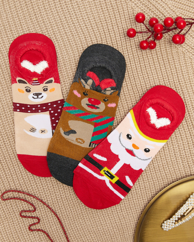 Bunte Damenfüße mit Weihnachtsdruck 3er-Pack - Unterwäsche