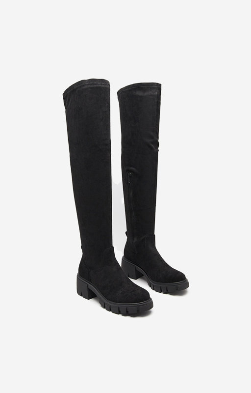 Schwarze Overknee-Stiefel für Damen Netirit - Schuhe