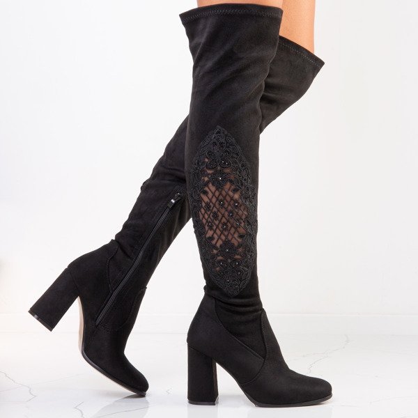 Schwarze Stiefel auf einem hohen Pfosten Marletto - Footwear