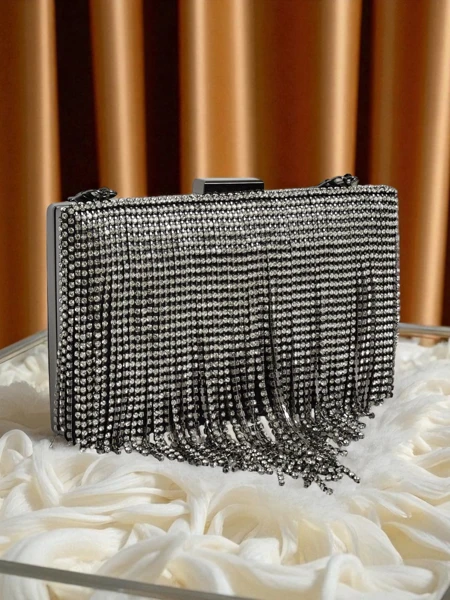Royalfashion Damen Clutch Handtasche mit Zirkonia Frendello