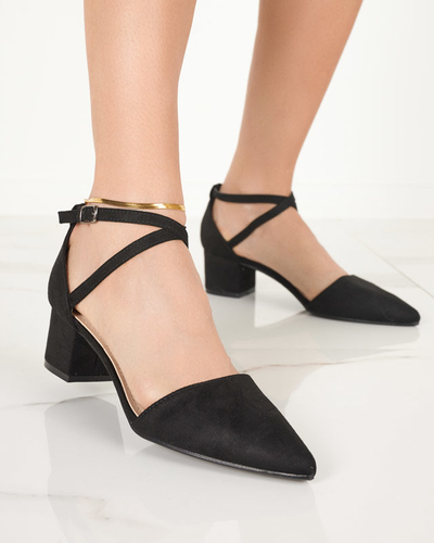 OUTLET Schwarze Damensandalen auf einem Crisco-Pfosten - Schuhe