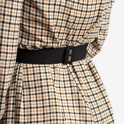 Schwarzer Elastischer Damengürtel mit silberner Kette - Accessoires