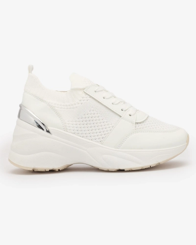 Weiße Damen-Sneaker-Sportschuhe auf einem Absatz Ezetta- Footwear