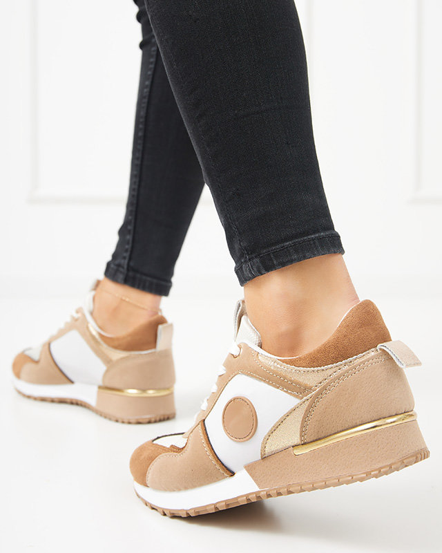 Sportschuhe für Damen in Beige und Braun mit Glitzer Tenetika - Schuhe