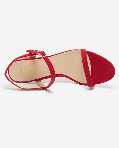 Rote Usopi Damensandalen auf einem Pfosten - Schuhe
