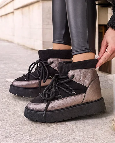 Жіночі зимові черевики на шнурівці Royalfashion Iniuc