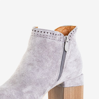 Graue Stiefel mit quadratischem Absatz Tours - Schuhe