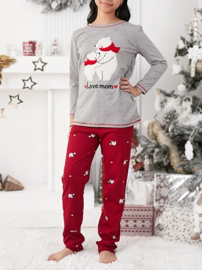 Royalfashion Weihnachtsbaum Baumwollkinderschlafanzug mit Eisbären