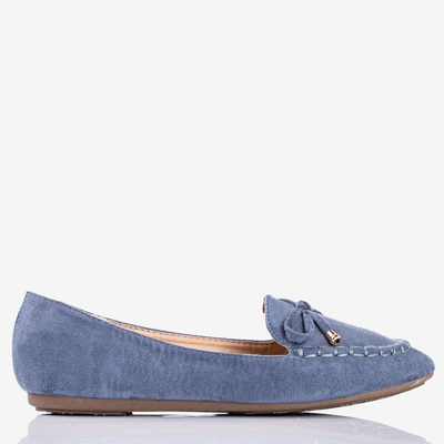 Blaue Slipper mit Schleife Petronella - Schuhe 1