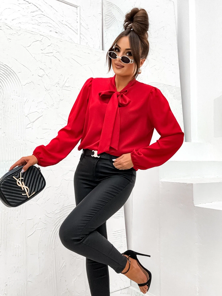 Royalfashion Damenbluse mit Schleife