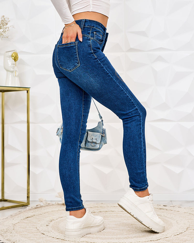 Royalfashion Damen Röhrenjeans mit Zirkonen