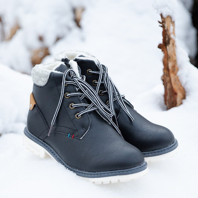 Schwarze isolierte Tiptop-Stiefel für Jungen - Footwear